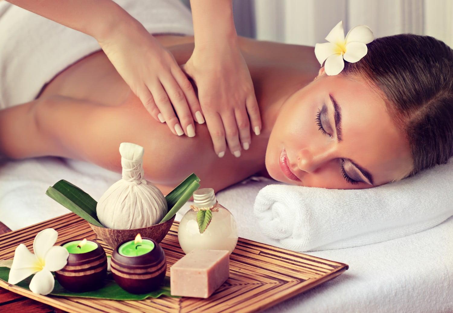 woman receiving relaxing massage