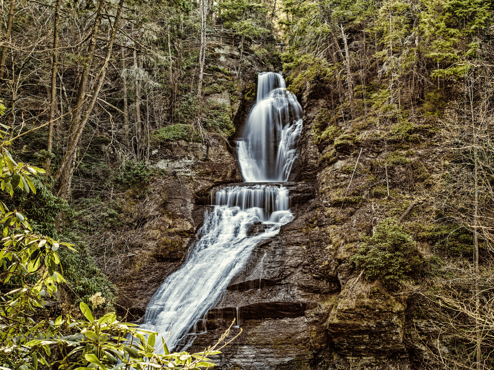 waterfall in the poconos