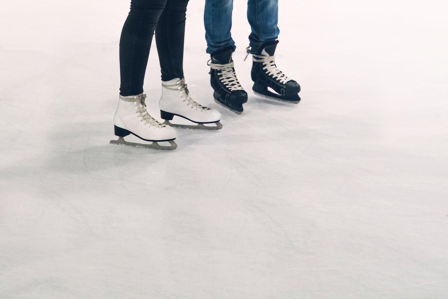 People ice skating in the Poconos